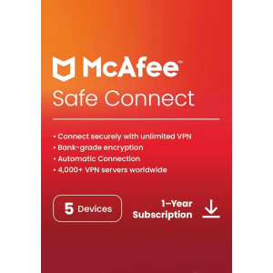 McAfee Safe Connect VPN 5 PC / 1 Rok
